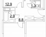 2-комнатная квартира площадью 54.1 кв.м, Транспортный проезд, 15 | цена 4 920 179 руб. | www.metrprice.ru