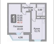 1-комнатная квартира площадью 49 кв.м, Лукино ул., 8 | цена 3 718 384 руб. | www.metrprice.ru