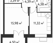 1-комнатная квартира площадью 41.71 кв.м, Фабрициуса | цена 8 304 294 руб. | www.metrprice.ru