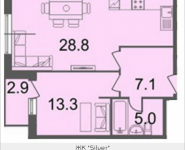 2-комнатная квартира площадью 55.7 кв.м, Серебрякова, 11-13, корп.2 | цена 8 522 100 руб. | www.metrprice.ru