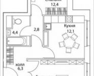 2-комнатная квартира площадью 56 кв.м, Проектируемый 1087 пр. | цена 13 720 000 руб. | www.metrprice.ru