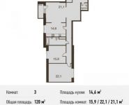 3-комнатная квартира площадью 120 кв.м в ЖК "Маяк" (Реутов), Комсомольская ул., 2 | цена 9 576 000 руб. | www.metrprice.ru