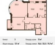 3-комнатная квартира площадью 131 кв.м в ЖК "Маяк" (Реутов), Комсомольская ул., 2 | цена 10 702 700 руб. | www.metrprice.ru