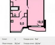 1-комнатная квартира площадью 39.2 кв.м, Спасо-Тушинский бульвар, 9 | цена 4 053 405 руб. | www.metrprice.ru