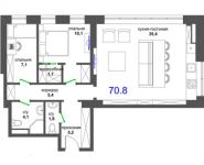 3-комнатная квартира площадью 70.8 кв.м, Народного Ополчения ул, вл. 33 | цена 10 620 000 руб. | www.metrprice.ru