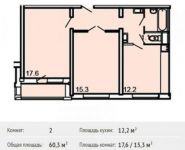 2-комнатная квартира площадью 60.3 кв.м,  | цена 5 868 070 руб. | www.metrprice.ru