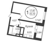 1-комнатная квартира площадью 35 кв.м, Колпакова ул., 44 | цена 3 319 583 руб. | www.metrprice.ru