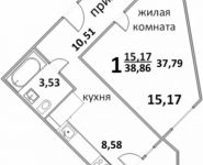 1-комнатная квартира площадью 39 кв.м, Народная улица, 23 | цена 2 649 740 руб. | www.metrprice.ru