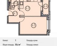 1-комнатная квартира площадью 35.4 кв.м, Ленинградский просп., 31 | цена 7 232 043 руб. | www.metrprice.ru