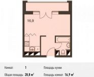 1-комнатная квартира площадью 28.8 кв.м, Автозаводская ул., 23С931 | цена 4 752 000 руб. | www.metrprice.ru