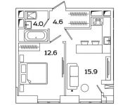 1-комнатная квартира площадью 37.1 кв.м, Рязанский проспект, д.влд 2 | цена 6 739 326 руб. | www.metrprice.ru