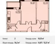 2-комнатная квартира площадью 54 кв.м в ЖК "Олимпийский", Стрелковая ул., 16 | цена 5 149 000 руб. | www.metrprice.ru