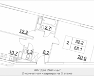 2-комнатная квартира площадью 56 кв.м, Транспортный проезд, 15 | цена 5 076 400 руб. | www.metrprice.ru