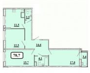 3-комнатная квартира площадью 78.7 кв.м, б-р Космонавтов, д. 8 | цена 6 572 955 руб. | www.metrprice.ru