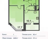 1-комнатная квартира площадью 44 кв.м, Борисовка ул., 14 | цена 4 771 440 руб. | www.metrprice.ru