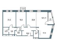 3-комнатная квартира площадью 121.1 кв.м, Павелецкая набережная, 8 | цена 22 503 207 руб. | www.metrprice.ru