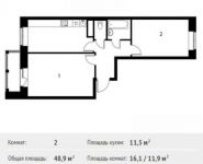 2-комнатная квартира площадью 48 кв.м, Софийская ул. | цена 4 296 550 руб. | www.metrprice.ru