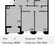 2-комнатная квартира площадью 69.2 кв.м, Берзарина ул., 28 | цена 13 089 220 руб. | www.metrprice.ru