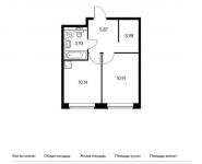 1-комнатная квартира площадью 34.83 кв.м,  | цена 5 172 255 руб. | www.metrprice.ru