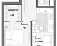 1-комнатная квартира площадью 36.38 кв.м, 1-я Ямская, 2 | цена 7 050 000 руб. | www.metrprice.ru