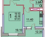 1-комнатная квартира площадью 57 кв.м, Чехова ул., 1К2 | цена 4 578 270 руб. | www.metrprice.ru