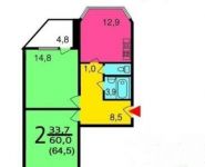 2-комнатная квартира площадью 64.5 кв.м, микрорайон Школьный, к6 | цена 5 300 000 руб. | www.metrprice.ru