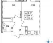 1-комнатная квартира площадью 38.3 кв.м, Горная, 8 | цена 3 194 220 руб. | www.metrprice.ru