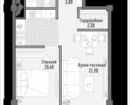 1-комнатная квартира площадью 43.08 кв.м, 1-я Ямская, 2 | цена 7 870 000 руб. | www.metrprice.ru