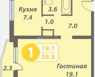 1-комнатная квартира площадью 39 кв.м, Садовая ул., 19 | цена 3 930 000 руб. | www.metrprice.ru