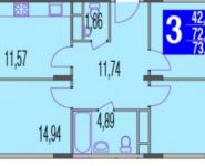 3-комнатная квартира площадью 73.9 кв.м, Плещеевская ул, 42 | цена 4 581 800 руб. | www.metrprice.ru