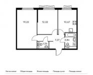 2-комнатная квартира площадью 54.88 кв.м, Складочная ул, 6 | цена 8 374 688 руб. | www.metrprice.ru