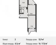 2-комнатная квартира площадью 61.6 кв.м в ЖК "Центр-2", Автозаводская ул., 105 | цена 4 188 800 руб. | www.metrprice.ru