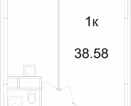 1-комнатная квартира площадью 38.58 кв.м, Ясная, 8, корп.6 | цена 2 771 831 руб. | www.metrprice.ru