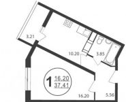 1-комнатная квартира площадью 37 кв.м в ЖК "Гагаринский" (Жуковский), Гагарина ул., 60 | цена 2 090 957 руб. | www.metrprice.ru