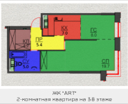 2-комнатная квартира площадью 49.3 кв.м, Авангардная, корп.5 | цена 5 916 000 руб. | www.metrprice.ru