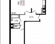 2-комнатная квартира площадью 61 кв.м, Железнодорожный пр., 15 | цена 4 573 165 руб. | www.metrprice.ru