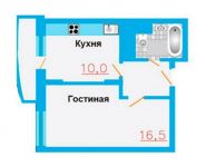 1-комнатная квартира площадью 34.8 кв.м, Рябиновая ул. | цена 2 262 000 руб. | www.metrprice.ru