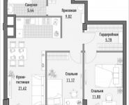 2-комнатная квартира площадью 65.22 кв.м, 1-я Ямская, 2 | цена 17 560 000 руб. | www.metrprice.ru