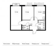 2-комнатная квартира площадью 52.6 кв.м, Заречная ул, вл.2/1 | цена 12 008 580 руб. | www.metrprice.ru