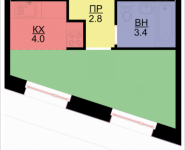 1-комнатная квартира площадью 26 кв.м, Некрасова, 6 | цена 2 225 600 руб. | www.metrprice.ru