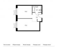 1-комнатная квартира площадью 40.5 кв.м, Внуковское п, Лётчика Грицевца ул, 3с2 | цена 4 106 700 руб. | www.metrprice.ru