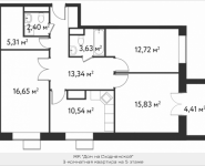 3-комнатная квартира площадью 82.62 кв.м, Фабрициуса | цена 15 152 508 руб. | www.metrprice.ru