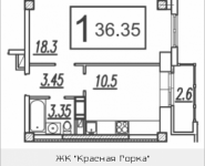 1-комнатная квартира площадью 36.35 кв.м, Садовая, 14 | цена 2 187 688 руб. | www.metrprice.ru