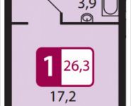 1-комнатная квартира площадью 26.3 кв.м, Северный Квартал, 1 | цена 1 788 400 руб. | www.metrprice.ru