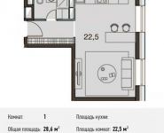 1-комнатная квартира площадью 28.6 кв.м, Каширское ш., 65 | цена 3 575 000 руб. | www.metrprice.ru