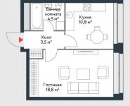 1-комнатная квартира площадью 37.6 кв.м, улица Речников, 7 | цена 7 615 128 руб. | www.metrprice.ru