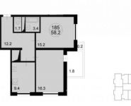 2-комнатная квартира площадью 60.2 кв.м, Радио ул. | цена 6 417 320 руб. | www.metrprice.ru