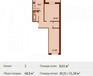 2-комнатная квартира площадью 68.8 кв.м, бульвар Строителей, 1 | цена 3 850 000 руб. | www.metrprice.ru