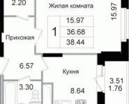 1-комнатная квартира площадью 38.7 кв.м, Щелково платф, 1 | цена 2 902 500 руб. | www.metrprice.ru