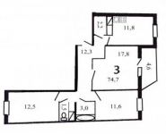 3-комнатная квартира площадью 76 кв.м, Сходненская ул., 7 | цена 6 000 000 руб. | www.metrprice.ru